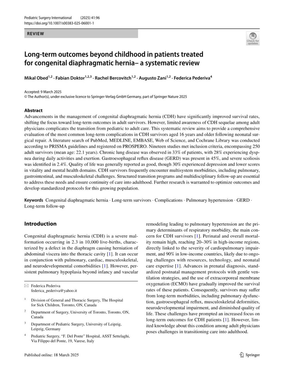 Augusto Zani (@augusto_zani) on Twitter photo Great to be involved in this important study that highlights the long-term outcomes of adults born with #CDH! Structured transition programs and multidisciplinary FU are essential for these patients! <a href="/Zani_Lab/">Zani Lab</a> <a href="/WashUMedPedSurg/">WashU Medicine Division of Pediatric Surgery</a> <a href="/WashUSurgery/">WashU Medicine Department of Surgery</a> <a href="/cdhintl/">CDH International</a> <a href="/CDHUK_CHARITY/">CDH UK</a> <a href="/Me4Ped/">#SoMe4PedSurg</a> Great to be involved in this important study that highlights the long-term outcomes of adults born with #CDH! Structured transition programs and multidisciplinary FU are essential for these patients! <a href="/Zani_Lab/">Zani Lab</a> <a href="/WashUMedPedSurg/">WashU Medicine Division of Pediatric Surgery</a> <a href="/WashUSurgery/">WashU Medicine Department of Surgery</a> <a href="/cdhintl/">CDH International</a> <a href="/CDHUK_CHARITY/">CDH UK</a> <a href="/Me4Ped/">#SoMe4PedSurg</a>