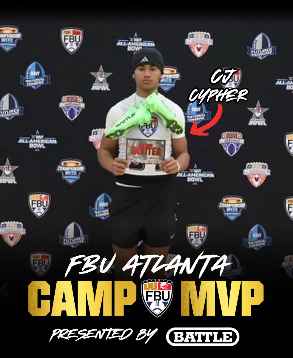 MVP STATUS ✅

Congratulations to CJ Cypher on being named the Middle School Battle Sports Camp MVP at FBU Atlanta 📷👏

#PathToNaples #ParadiseCoast #FBU #ElevateYourGame

footballuniversity.org

<a href="/CJCypher7/">Christian Cypher</a> 
<a href="/Battle/">Battle Sports</a>