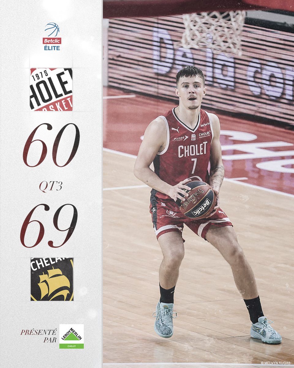 CB_officiel's tweet photo. Nos Choletais sont sévèrement sanctionnés dans ce 3ème quart-temps et la Rochelle creuse un premier écart (8 lancers francs tirés pour CB contre 22 pour la Rochelle depuis le début du match).
Allez CB !
#CBSR #CBFAMILY https://t.co/mooatPtQUQ