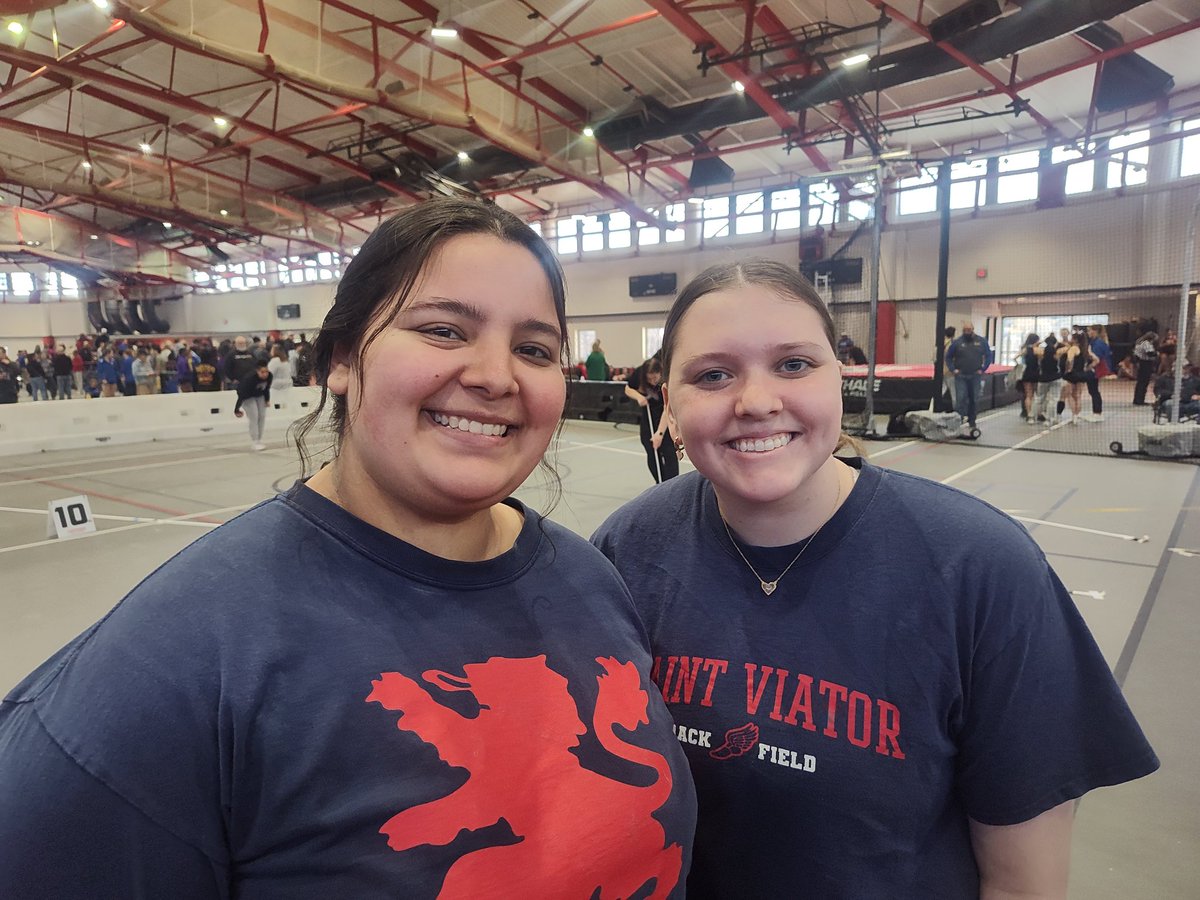 LadyLionsTF's tweet photo. Today's shot put duo.  Leah with the indoor PR. https://t.co/aDyk5vb7AQ