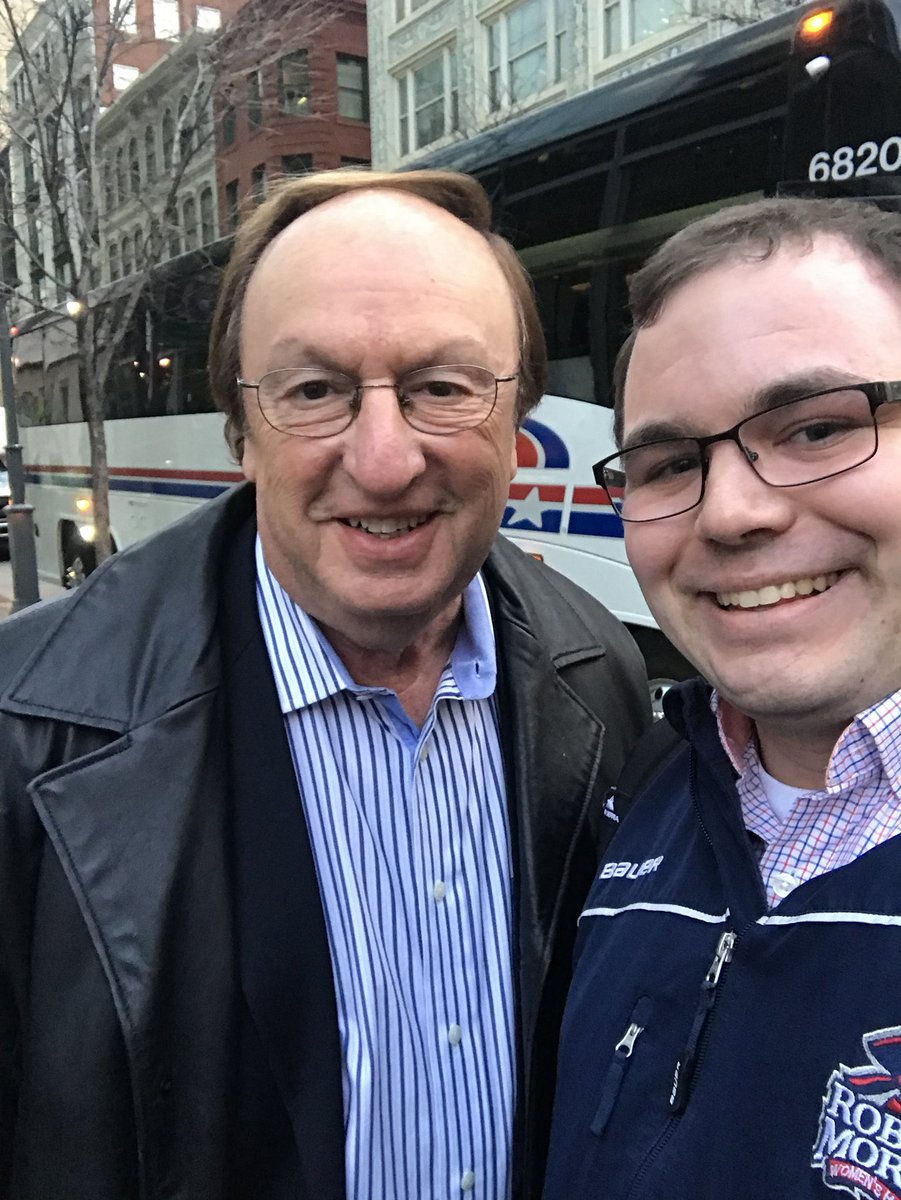 Nice to see Sam Rosen get honored before today’s game, it will be weird watching <a href="/NYRangers/">New York Rangers</a> games next year on <a href="/MSGNetworks/">MSG Networks</a> without him calling for the first time in my life! Thankful that he stopped for this picture back in 2017 while the Rangers were in Pittsburgh! #ThankYouSam