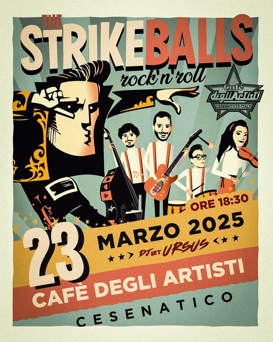 strikeballs's tweet photo. DOMANI SERA! #thestrikeballs live al #cafèdegliartisticesenatico. Non mancare!

#Cesenatico #Cesena #rockabilly #countrymusic #Romagna https://t.co/HxEGraKABF