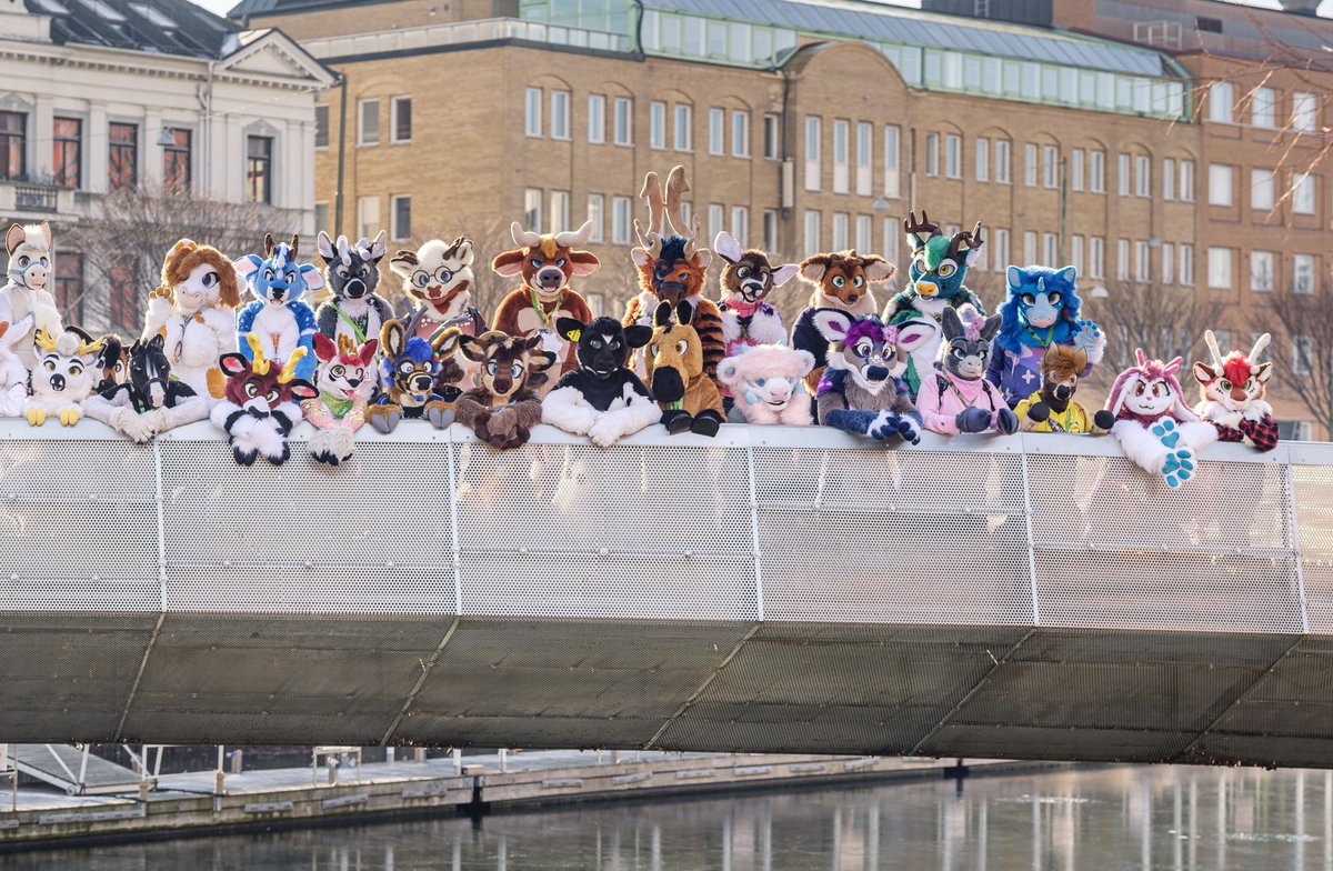 The Hoofer Fursuiter group photo from #NFC2025 is here!

Thanks to everyone who showed up!

I don't know the handles of everyone in the photo, so please tag those who I have missed.

We'll do it again in a year from now!

Thanks to <a href="/CaptainChaotika/">🌻 混沌的隊長 ➡️ AFC</a> for the photo!