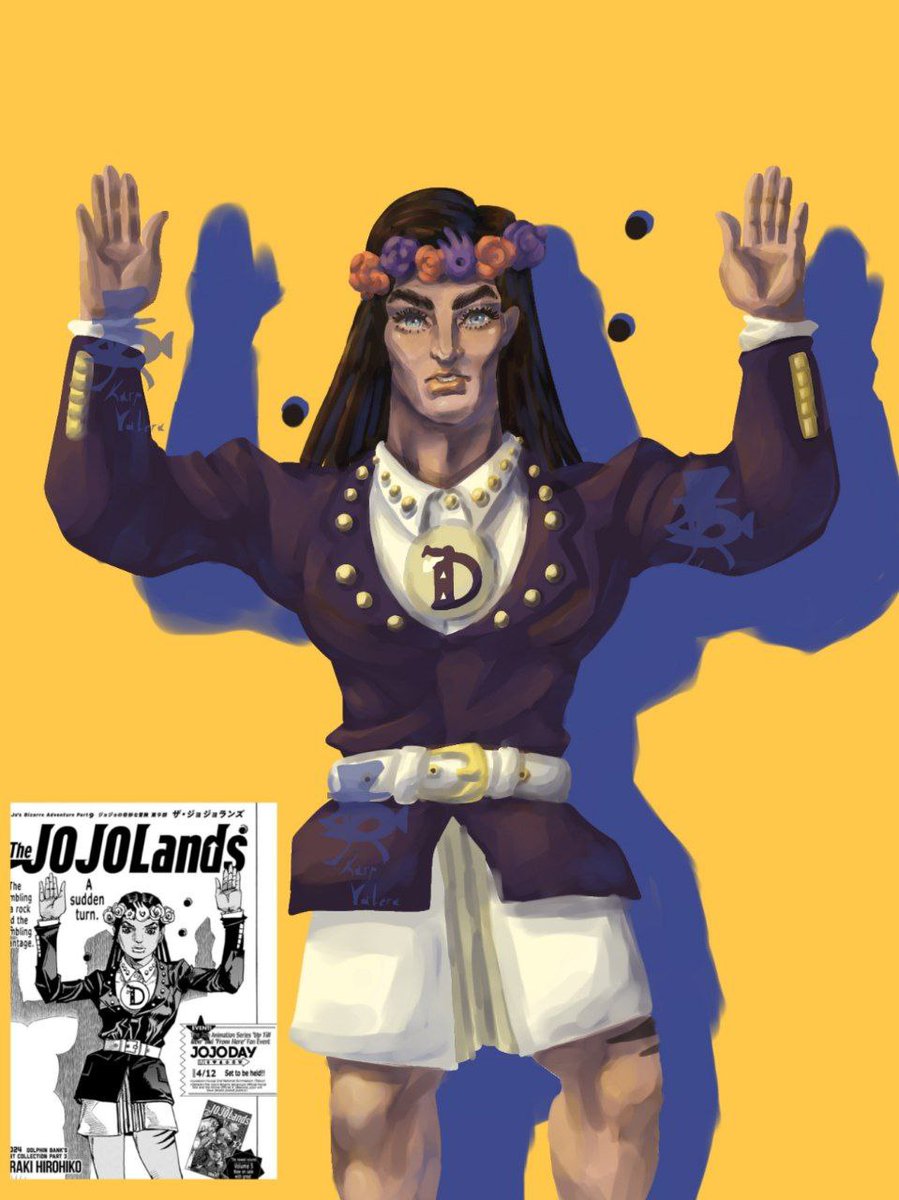 YauYki's tweet photo. Maybe it's too late to post it, but I still want to share my work with Dragona

#jjba #JojoLands https://t.co/JdU3LXTbQ3