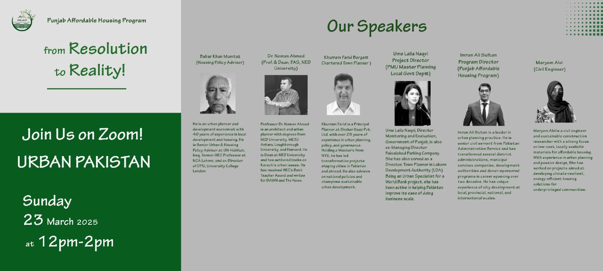 pmiu_pahp's tweet photo. 🎉 Happening Today! 🎉

Join the 𝐔𝐑𝐁𝐀𝐍 𝐏𝐀𝐊𝐈𝐒𝐓𝐀𝐍 webinar at Punjab Affordable Housing Program! 🏡
🔹 6 Expert Speakers | 1 Powerful Conversation
🎤 Moderators: Hamid Shah &amp; Durre Shahwar

📅 March 23, 2025 | 12 PM - 02 PM
🔵 Join via Zoom: https://t.co/lZWvEaK9Qq https://t.co/CNT4E7KzKU