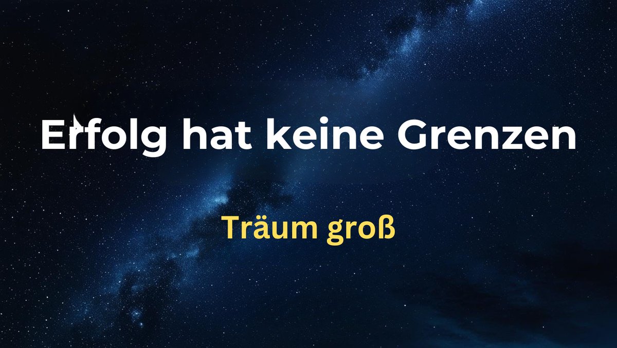 Hör auf, deinen Erfolg zu begrenzen. Die einzige Grenze ist die, die du dir selbst setzt. Träum groß – dann      größer.
#Erfolg #Motivation #Selbstoptimierung #Mindset #Ziele