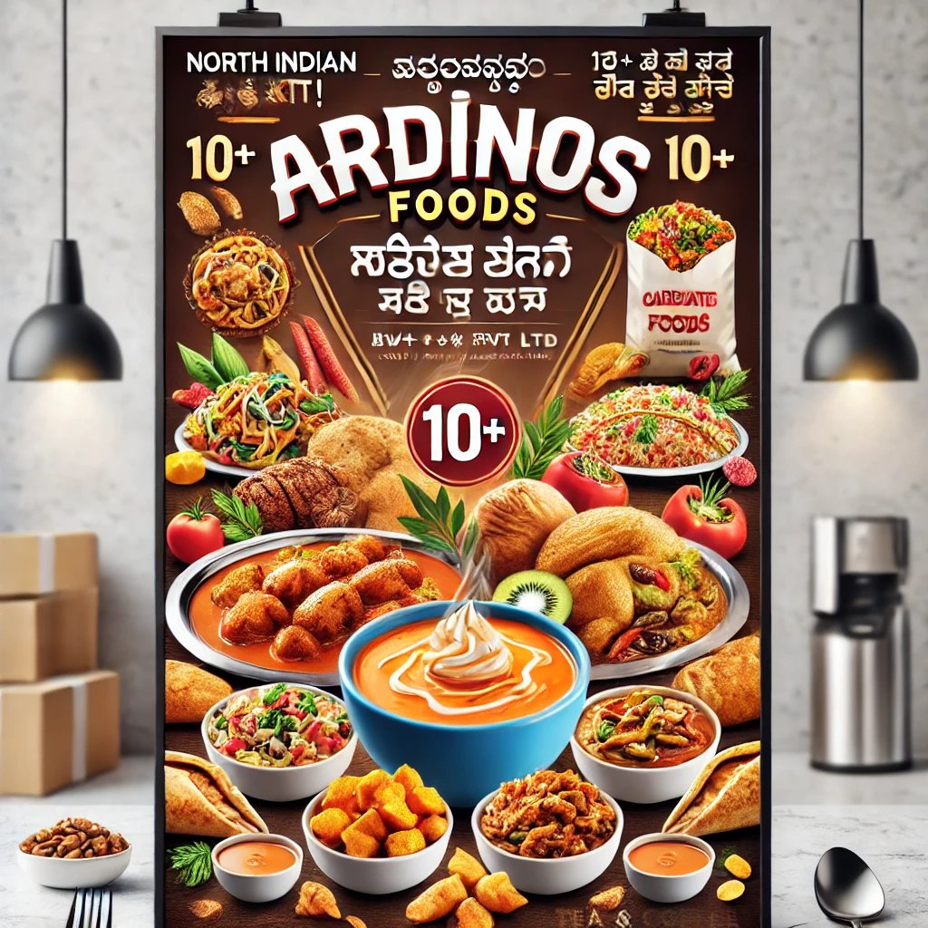 🔥 ARDINOS FOODS PVT LTD – ਬੈਂਗਲੌਰ ਦੀ ਵਧੀਆ ਕੈਟਰਿੰਗ ਸੇਵਾ!
🥗 ਸ਼ੁੱਧ ਸ਼ਾਕਾਹਾਰੀ ਅਤੇ ਮਾਸਾਹਾਰੀ ਖਾਣਾ | ਇਵੈਂਟ, ਕਾਰਪੋਰੇਟ, ਮਿਡਨਾਈਟ ਮੀਲ
🏢 ਕੌਰਪੋਰੇਟ ਦਫਤਰਾਂ ਅਤੇ IT ਪਾਰਕਾਂ ਵਿੱਚ ਸ਼ਾਨਦਾਰ ਫੀਡਬੈਕ | 10+ ਸਾਲ ਦਾ ਅਨੁਭਵ
🚀 2025 ਟਾਰਗੇਟ – ਦਿੱਲੀ, ਭੋਪਾਲ ਵਿਸ਼ਤਾਰ | 100+ ਕਲਾਇੰਟ | ਡਿਜ਼ਿਟਲ ਕੈਫੇਟੇਰੀਆ