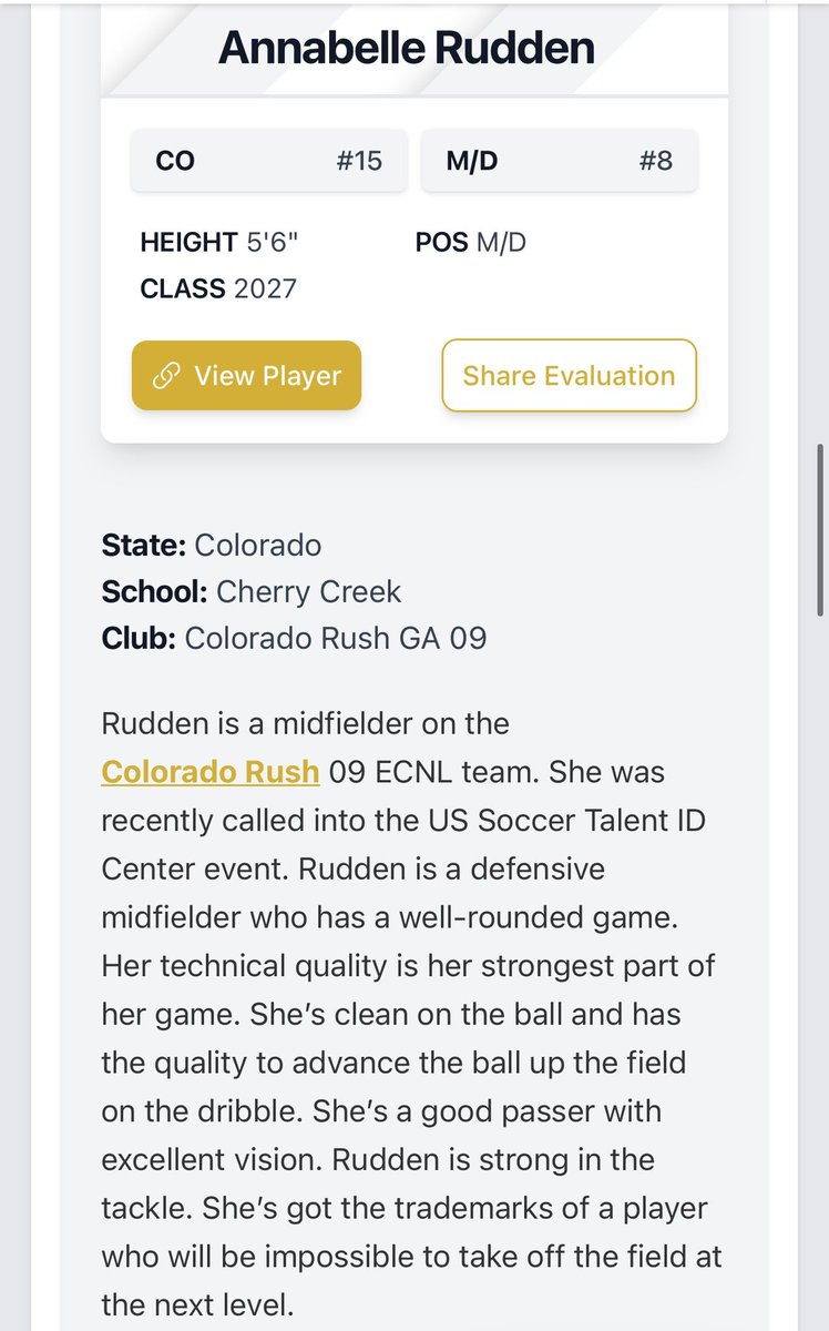 Annabelle Rudden (@arudden2027) on Twitter photo Thank you <a href="/PrepSoccer/">Prep Soccer β½οΈ</a>!!@TopDrawerSoccer <a href="/ImCollegeSoccer/">College Soccer Truth β’</a> <a href="/ImYouthSoccer/">ECNL/GA/Recruiting/College Soccer</a> Thank you <a href="/PrepSoccer/">Prep Soccer β½οΈ</a>!!@TopDrawerSoccer <a href="/ImCollegeSoccer/">College Soccer Truth β’</a> <a href="/ImYouthSoccer/">ECNL/GA/Recruiting/College Soccer</a>