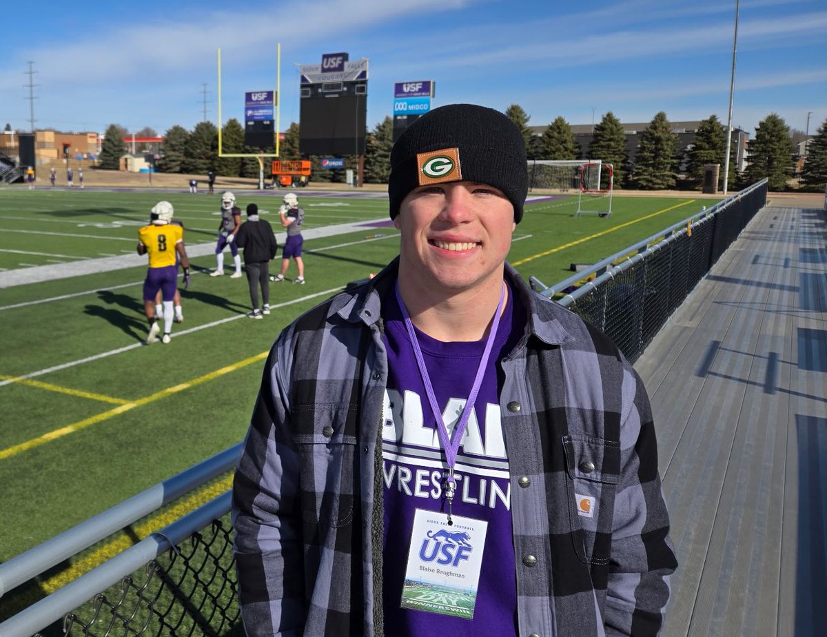 Blaise Baughman (@baughmanblaise) on Twitter photo Thanks for having me up <a href="/CoachLueds/">Lucas Lueders</a> and <a href="/_Coach_McCall/">Andre McCall</a> great to see and hear about Sioux Falls some more! <a href="/iWestonBridges/">Coach Bridges</a> <a href="/JimGlogowski/">Coach Glo</a> <a href="/CoachJ_USF/">Alex Johnson</a> <a href="/USFCougarsFB/">USF Football</a> Thanks for having me up <a href="/CoachLueds/">Lucas Lueders</a> and <a href="/_Coach_McCall/">Andre McCall</a> great to see and hear about Sioux Falls some more! <a href="/iWestonBridges/">Coach Bridges</a> <a href="/JimGlogowski/">Coach Glo</a> <a href="/CoachJ_USF/">Alex Johnson</a> <a href="/USFCougarsFB/">USF Football</a>