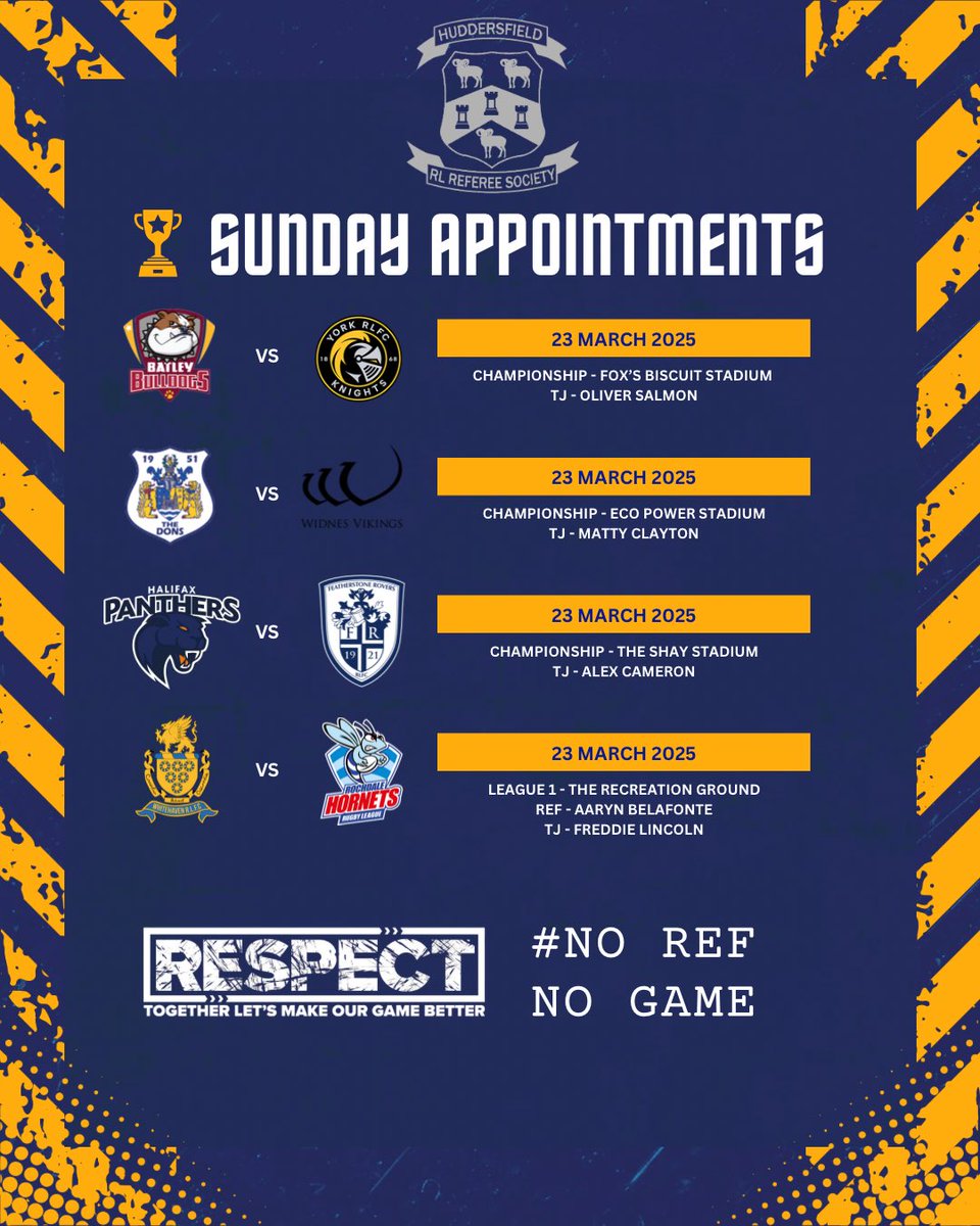 Huddersfield Rugby League Referees Society tweet media