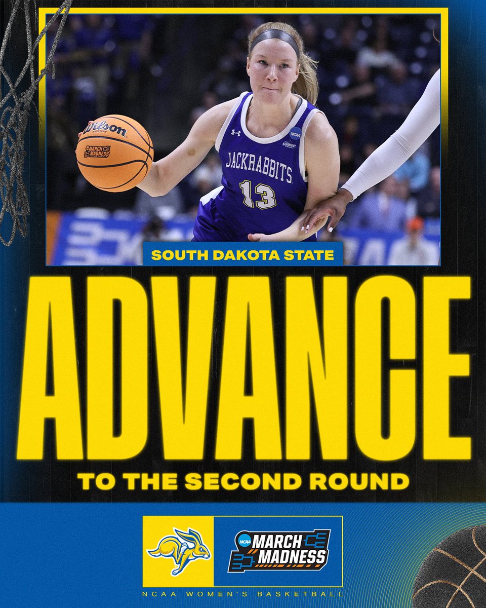 NCAA March Madness (@marchmadnesswbb) on Twitter photo THE JACKRABBITS WITH THE UPSET WIN TO ADVANCE 👏
South Dakota State advances through the First Round and into the Second Round with a win over Oklahoma State, 74-68.
#MarchMadness x <a href="/GoJacksWBB/">Jackrabbit WBB</a> THE JACKRABBITS WITH THE UPSET WIN TO ADVANCE 👏
South Dakota State advances through the First Round and into the Second Round with a win over Oklahoma State, 74-68.
#MarchMadness x <a href="/GoJacksWBB/">Jackrabbit WBB</a>