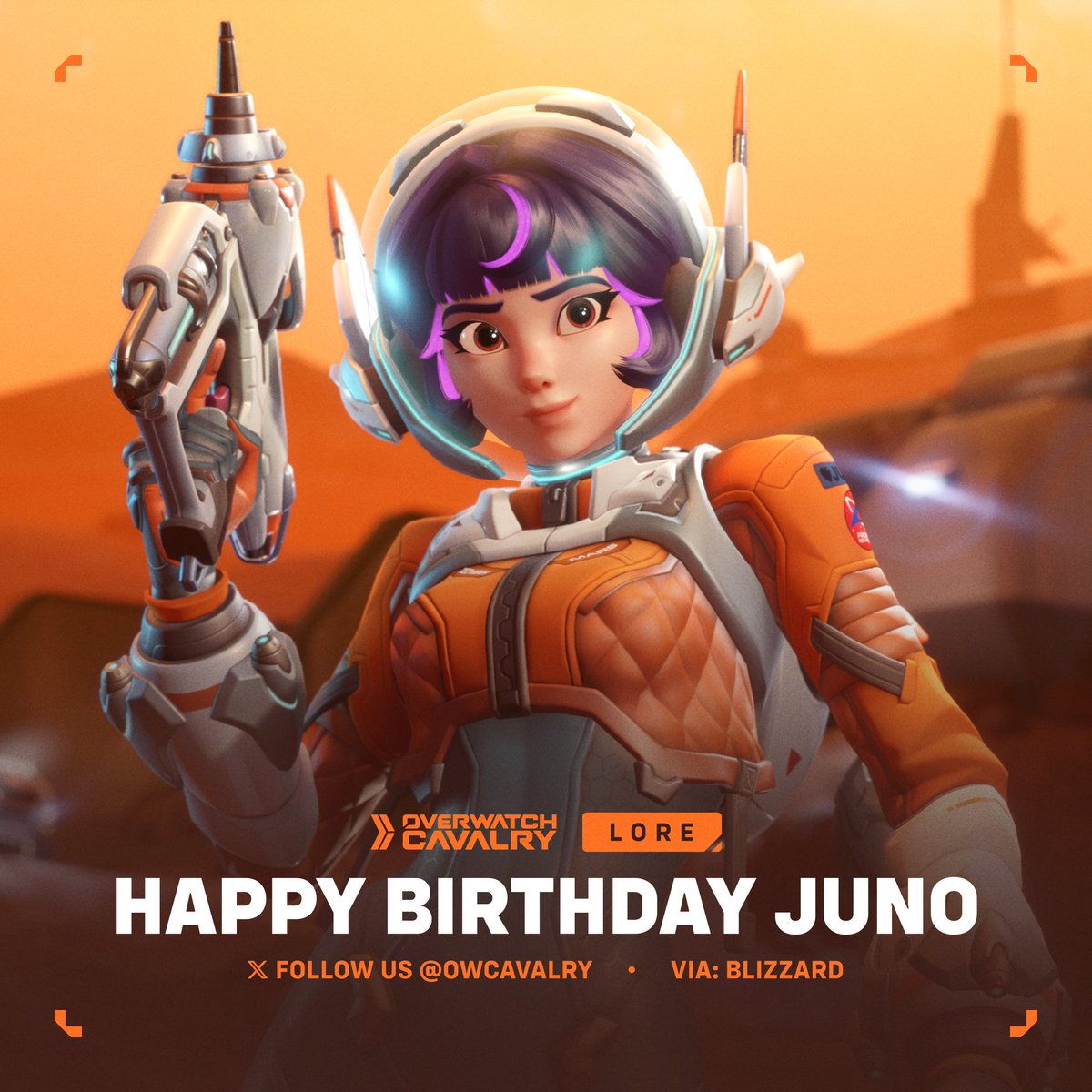 OWCavalry's tweet image. Happy Birthday to Juno, the brave martian explorer of #Overwatch2 🛸