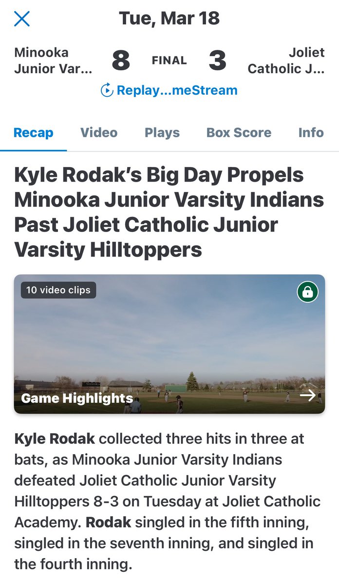 ILHitDogs2027 (@ilhitdogs2027) on Twitter photo Nice 1st week for Minookaโs <a href="/KyleRodak/">Kyle Rodak</a> at the plate. 4-6 w 5 RBIs over 2 games. 3 solid innings on the mound as well. Nice 1st week for Minookaโs <a href="/KyleRodak/">Kyle Rodak</a> at the plate. 4-6 w 5 RBIs over 2 games. 3 solid innings on the mound as well.
