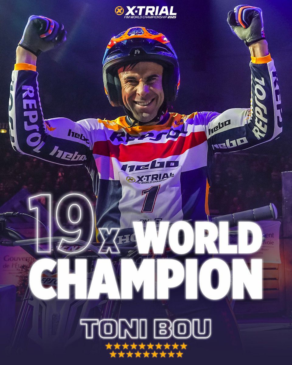 X-Trial Cahors
<a href="/tonibou_oficial/">Toni Bou Oficial</a>  did it again tonight for 19th time!!!!
#xtrial #xtrialcahors <a href="/trialteamhrc/">Repsol Honda HRC</a>