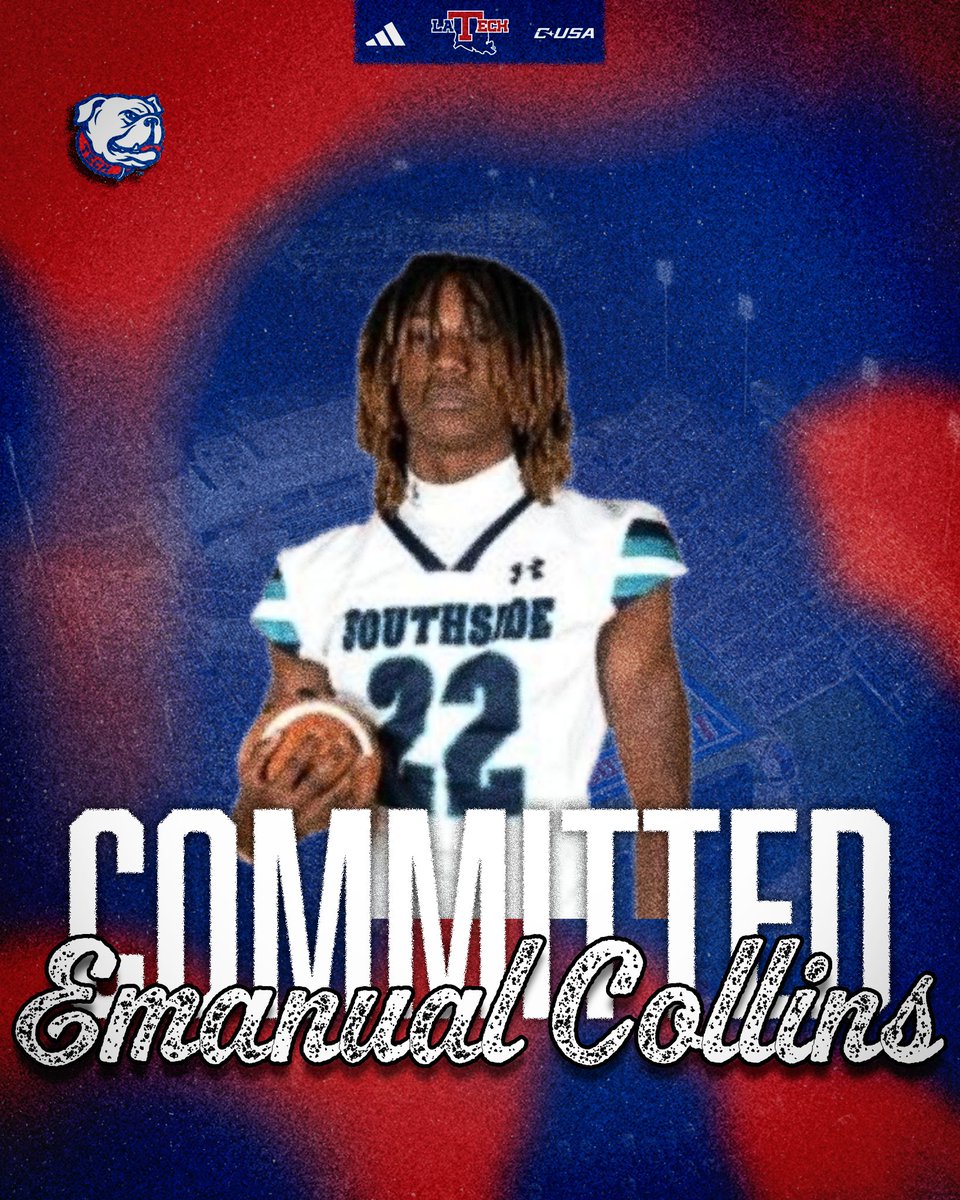 Emanual Collins (@emanual_collins) on Twitter photo After a great conversation with <a href="/SCumbie_LaTech/">Sonny Cumbie</a> I am blessed to receive a full scholarship from <a href="/LATechFB/">LA Tech Football 🏈</a> and announce my commitment to <a href="/LATechFB/">LA Tech Football 🏈</a> <a href="/CoachCarterLatc/">Sam Carter</a> <a href="/coach_jcurtis/">Jess Curtis</a> <a href="/LAvsAllYall/">Louisiana vs. All Y’all</a> <a href="/ShannonBelt3/">Shannon Belt</a> <a href="/On3Recruits/">On3 Recruits</a> <a href="/4thQtMentality/">𝐂𝐨𝐚𝐜𝐡 𝐅𝐮𝐬𝐞</a> <a href="/a_constantine5/">Andrew</a> <a href="/JustinApod/">Justin Apodaca</a> <a href="/JaceLejeune/">Jace LeJeune</a> After a great conversation with <a href="/SCumbie_LaTech/">Sonny Cumbie</a> I am blessed to receive a full scholarship from <a href="/LATechFB/">LA Tech Football 🏈</a> and announce my commitment to <a href="/LATechFB/">LA Tech Football 🏈</a> <a href="/CoachCarterLatc/">Sam Carter</a> <a href="/coach_jcurtis/">Jess Curtis</a> <a href="/LAvsAllYall/">Louisiana vs. All Y’all</a> <a href="/ShannonBelt3/">Shannon Belt</a> <a href="/On3Recruits/">On3 Recruits</a> <a href="/4thQtMentality/">𝐂𝐨𝐚𝐜𝐡 𝐅𝐮𝐬𝐞</a> <a href="/a_constantine5/">Andrew</a> <a href="/JustinApod/">Justin Apodaca</a> <a href="/JaceLejeune/">Jace LeJeune</a>
