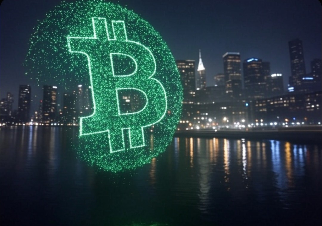 Swarm of drones making the Bitcoin Cash logo. 😯