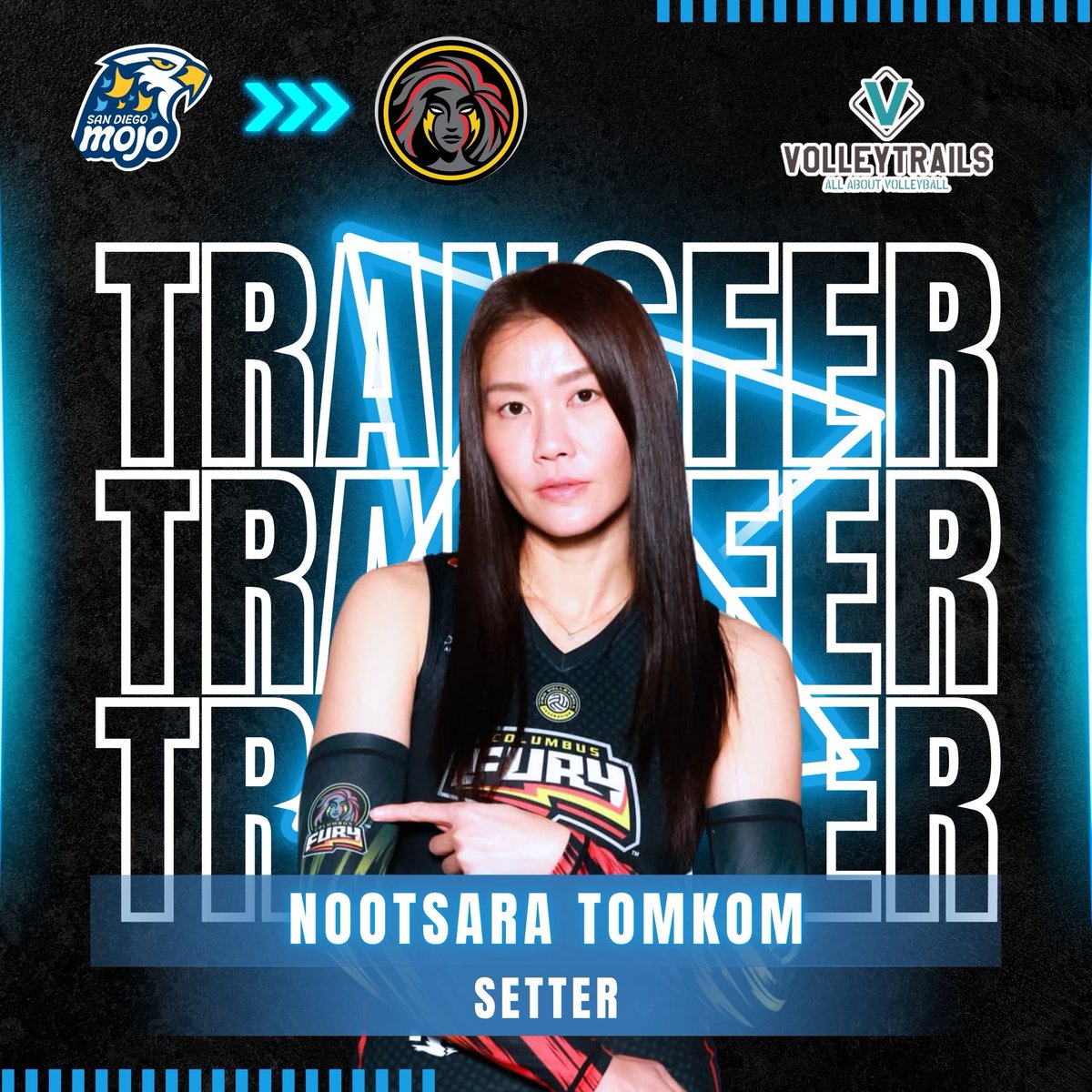volleytrails's tweet image. 🇹🇭 Thai legend Nootsara Tomkom suits up for Columbus Fury. 🇺🇸 #RealProVB #volleyball #PVF