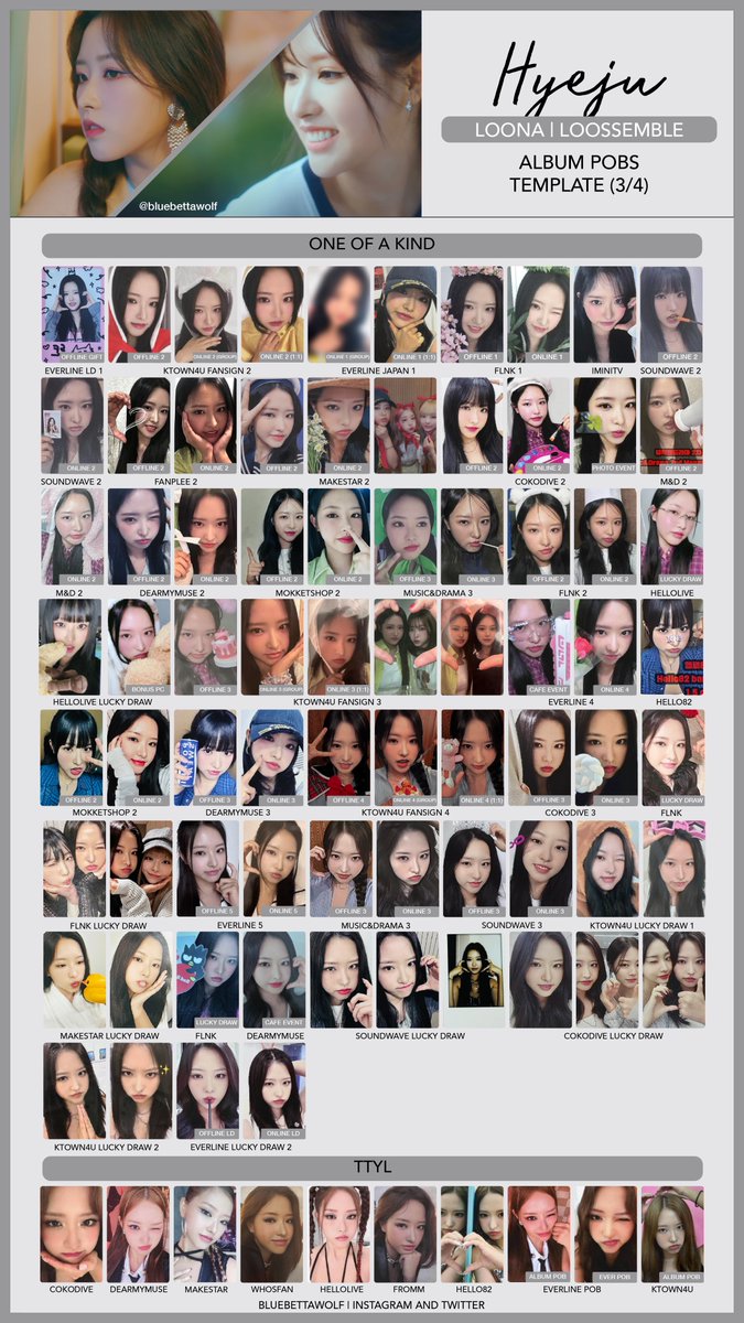 Loona / Loossemble - Hyeju Album POB Photocard Template (Last