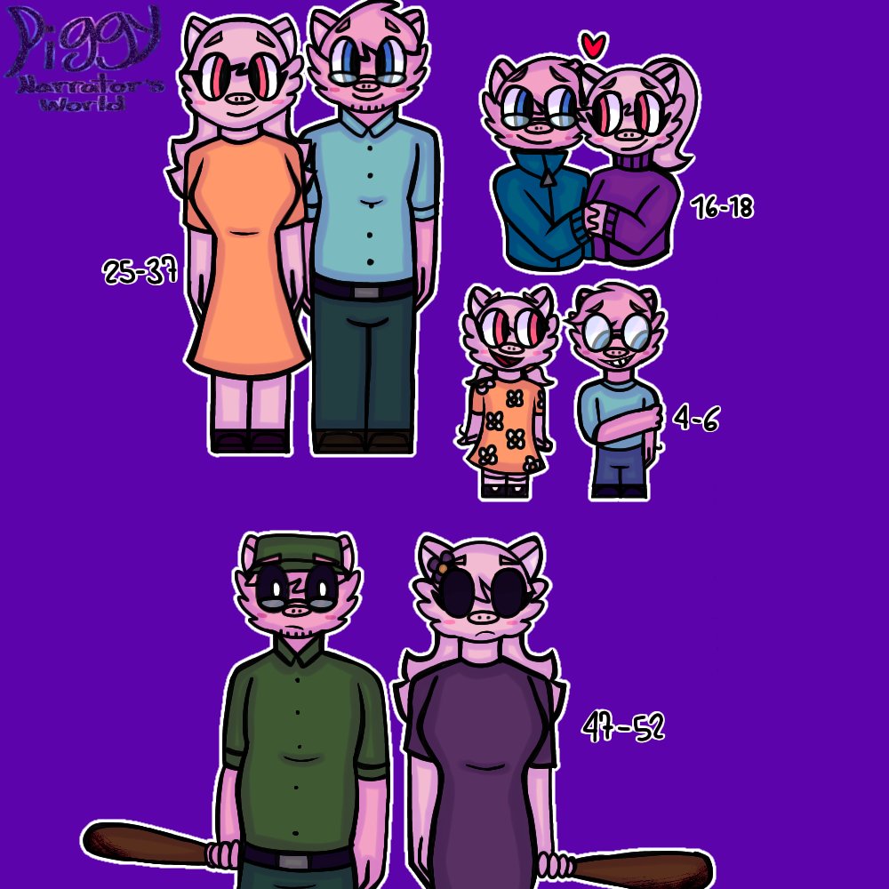 Sheyfox1's tweet image. Diseños de la familia pig en mi Au de Piggy &quot;Narrator&apos;s World&quot;
Mi Au está mayormente basado en la serie por lo tanto en la historia será incluido el nuevo bebé, así que su diseño queda pendiente

#robloxpiggy  #piggyau #piggynw  #piggypenny #piggygeorge #piggymother #piggyfather