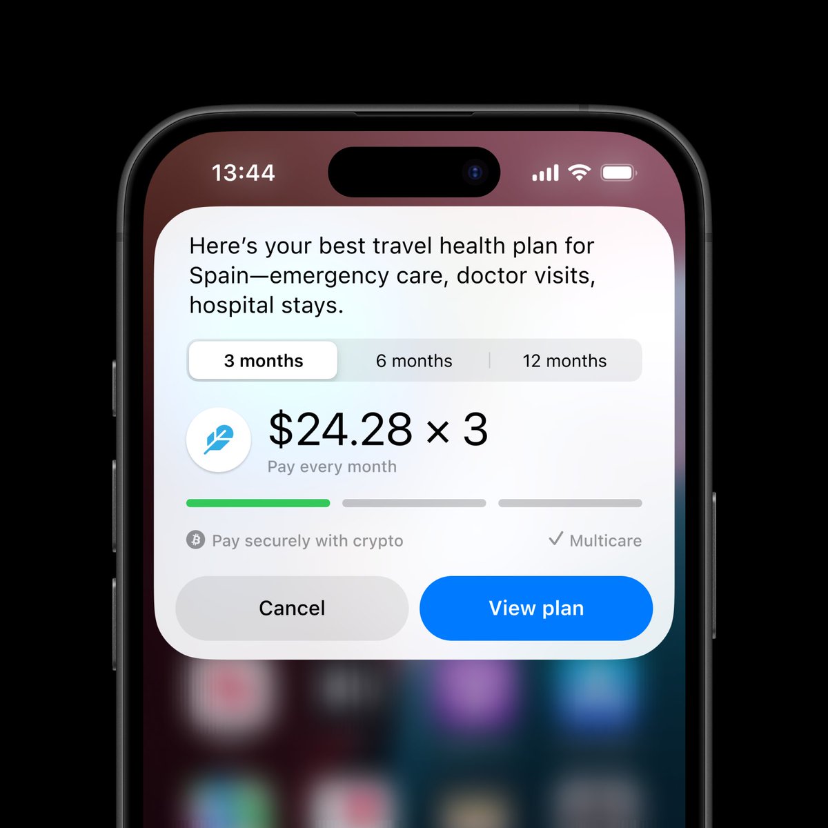 blurmode's tweet image. I use crypto all the time—why not for healthcare? Designed a flow to get travel insurance and split the cost.