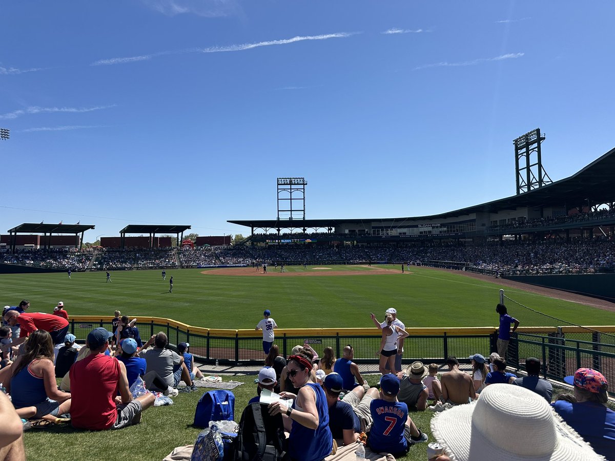 stevesher_7's tweet photo. Spring Training game 27 back at Sloan Park for Cubs vs. Rockies as we start the final weekend of spring training and today was beer bat day for me.  #Cubs #SpringTraining #ST2025 #springtraining2025 @cactusleagueaz https://t.co/QMz8mWgKjV