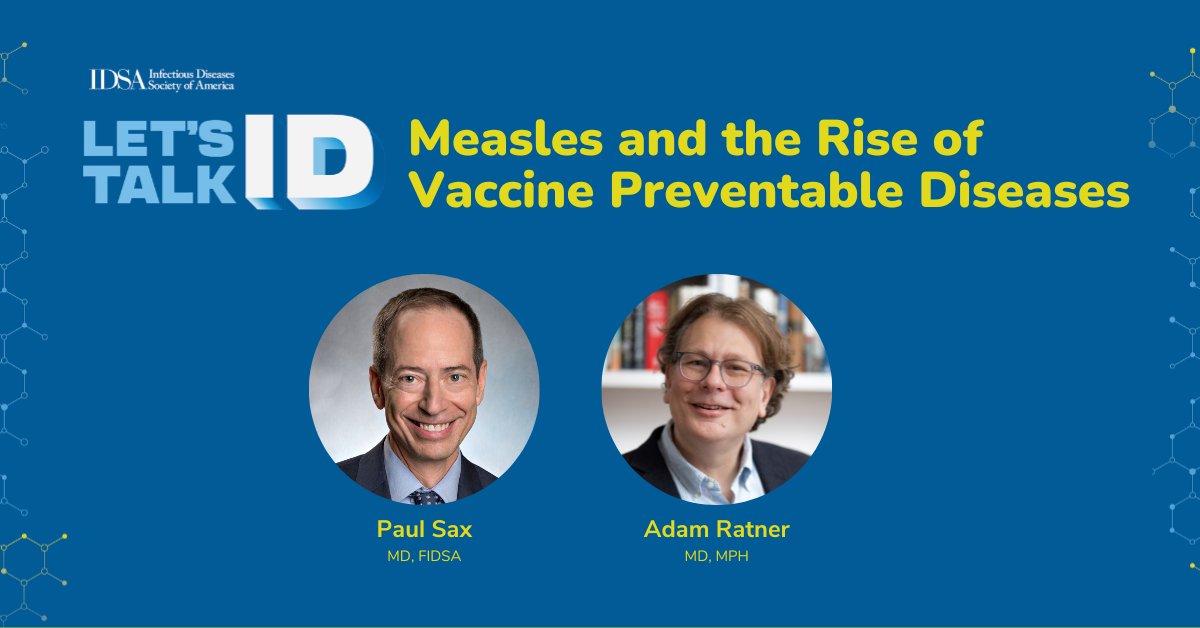 New Let's Talk ID out now! <a href="/PaulSaxMD/">Paul Sax</a> speaks with Adam Ratner, MD, MPH, Professor of Pediatrics and Microbiology at @NYUGrossman, about the rise of vaccines preventable diseases.

Available wherever you listen to podcasts. Transcript: bit.ly/4bLdDNb