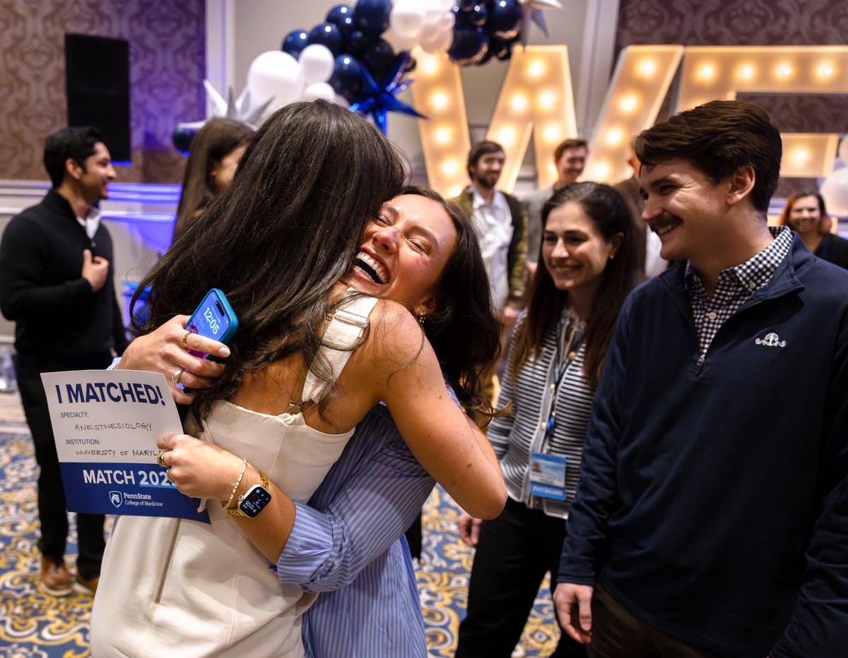 Jasonplotkin's tweet image. There are very few assignments that I cover that are as emotional as @penn_state College of Medicine Match Day. So proud of these 4th year medical students, who, on #match25, were matched up with their residency, on their next step of living their lives in service of others.