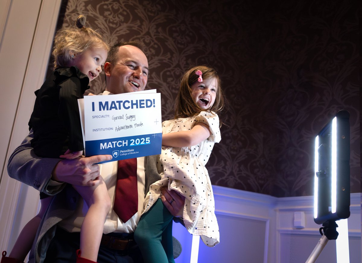 Jasonplotkin's tweet image. There are very few assignments that I cover that are as emotional as @penn_state College of Medicine Match Day. So proud of these 4th year medical students, who, on #match25, were matched up with their residency, on their next step of living their lives in service of others.
