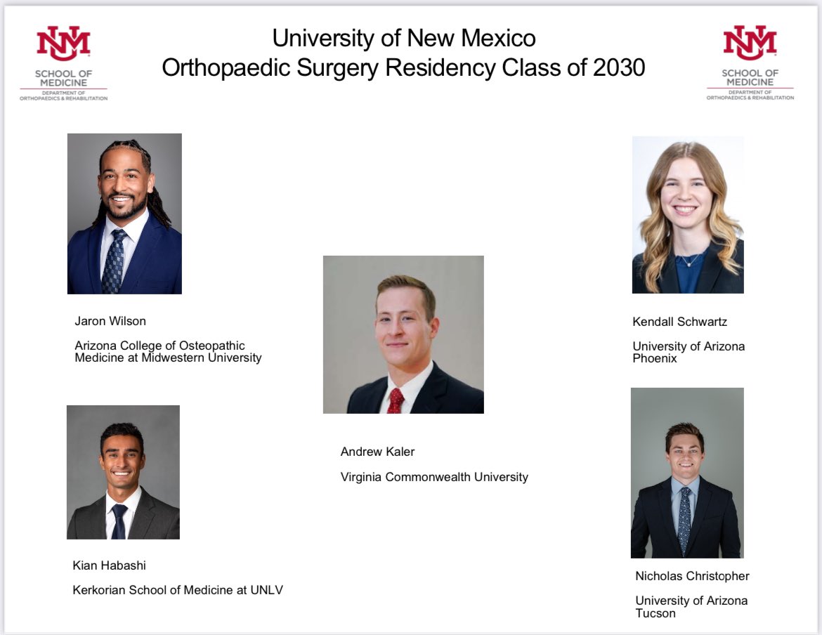 Dustin Richter (@dustinrichter18) on Twitter photo Excited for our class of 2030 <a href="/UNMOrthopaedics/">UNM Orthopaedics</a> residents. Great match! Look forward to working with all of you. Excited for our class of 2030 <a href="/UNMOrthopaedics/">UNM Orthopaedics</a> residents. Great match! Look forward to working with all of you.