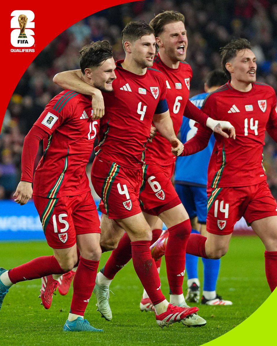 FIFAWorldCup's tweet photo. Squad. 🏴󠁧󠁢󠁷󠁬󠁳󠁿💪

#WCQ | #FIFAWorldCup https://t.co/kEinfTcCwk