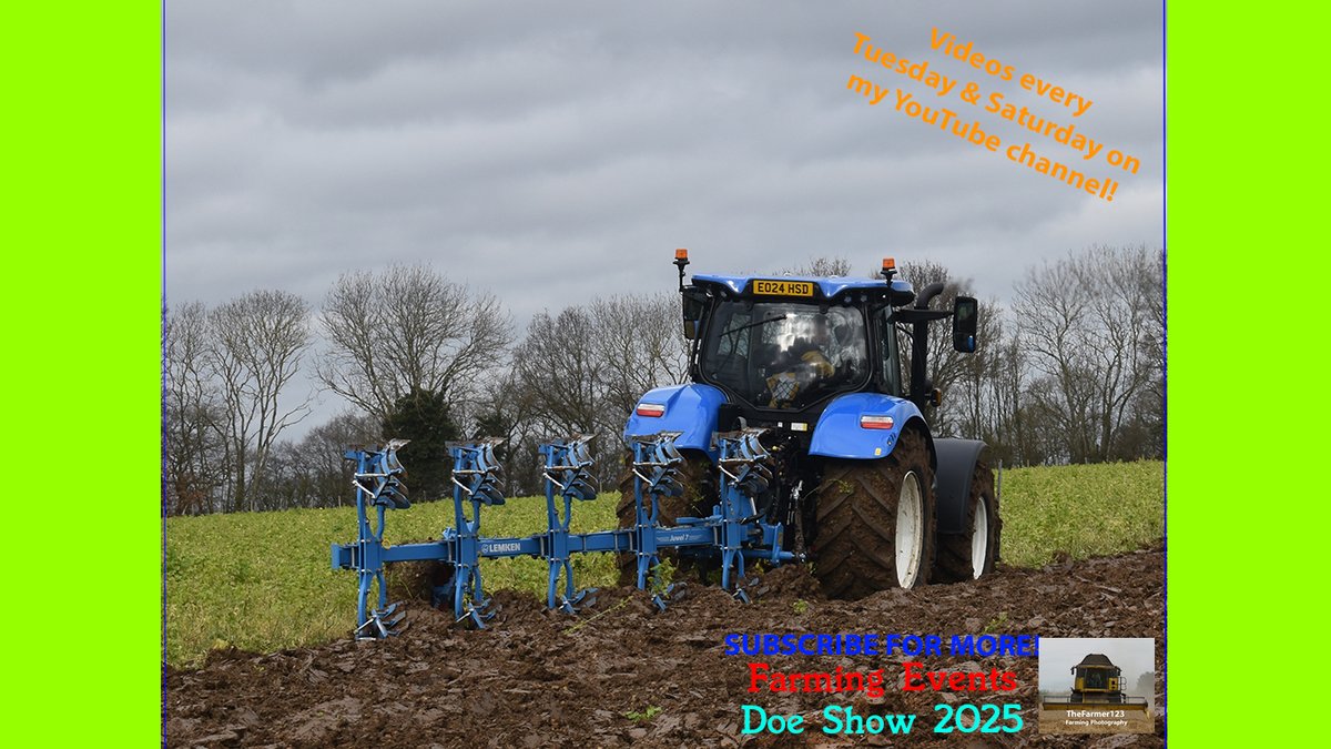 TheFarmer123YT's tweet image. Farming Events - Doe Show 2025: Ploughing with New Holland T6.175 Lemken 7 furrow plough. Video live on my channel - Check it out youtu.be/UO52mTYGi_0 Thanks! @ErnestDoeSons #DoeShow #NewHolland #NH #NewHollandT6 #Lemken #Ploughing #Farming #FarmingPhotography #Agriculture