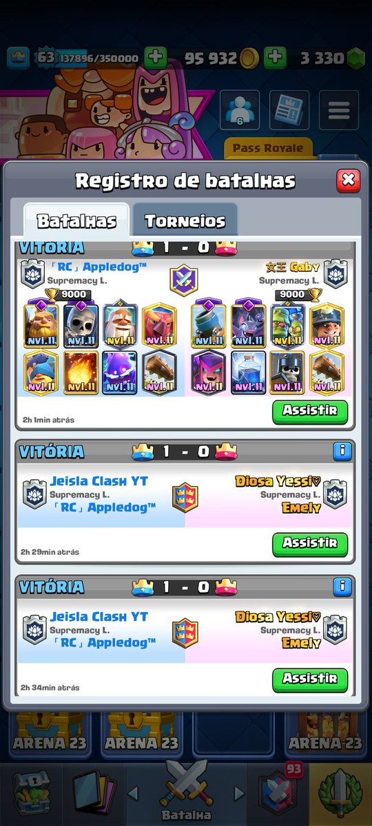 Lorena (@appledogcr) on Twitter photo E assim vamos aos Playoffs!!! Última partida da fase de grupos em <a href="/CR_Supremacy/">Supremacy League</a> ❤️🩹🙏🏻 Obrigada a todos envolvidos!
Duelo do <a href="/guwice/">Guwice™</a> 💐🔝
2v2 com <a href="/JeislaClash/">Jeisla Clash</a> 10/10
Go <a href="/TeamWaikiGirls/">Waiki Girls</a> E assim vamos aos Playoffs!!! Última partida da fase de grupos em <a href="/CR_Supremacy/">Supremacy League</a> ❤️🩹🙏🏻 Obrigada a todos envolvidos!
Duelo do <a href="/guwice/">Guwice™</a> 💐🔝
2v2 com <a href="/JeislaClash/">Jeisla Clash</a> 10/10
Go <a href="/TeamWaikiGirls/">Waiki Girls</a>
