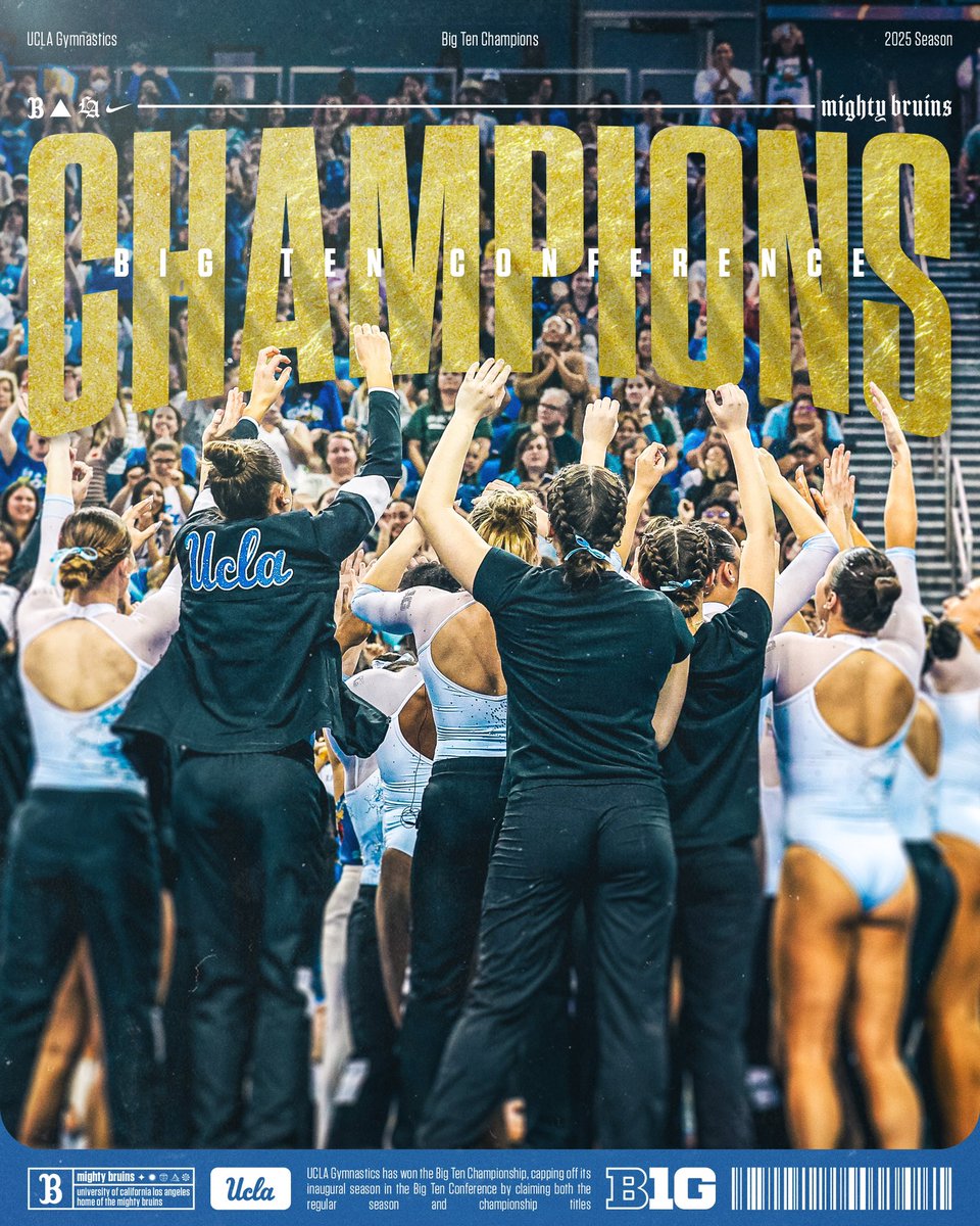 UCLA Gymnastics (@uclagymnastics) on Twitter photo The Bruins sweep through the conference and win the <a href="/bigten/">Big Ten Conference</a> championship with a final score of 198.450! 🏆 The Bruins sweep through the conference and win the <a href="/bigten/">Big Ten Conference</a> championship with a final score of 198.450! 🏆