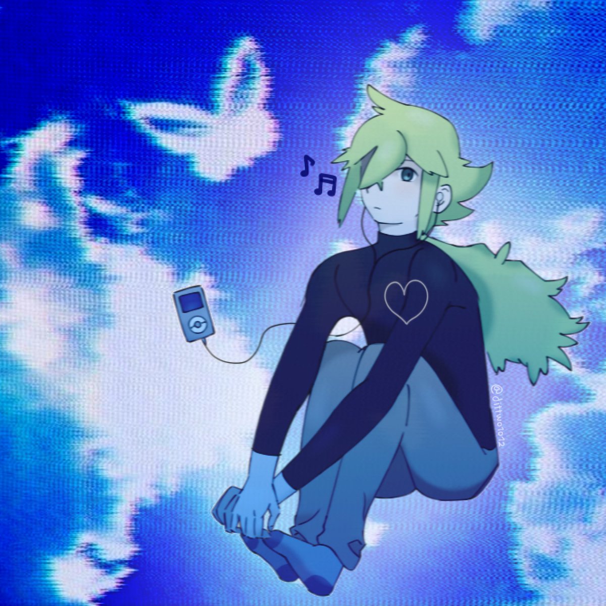 skibidi_pixel's tweet image. &quot;Music always keeps my heart calm.&quot;
(just a little art experiment :])
#cybercore #Nharmonia #Pokemon