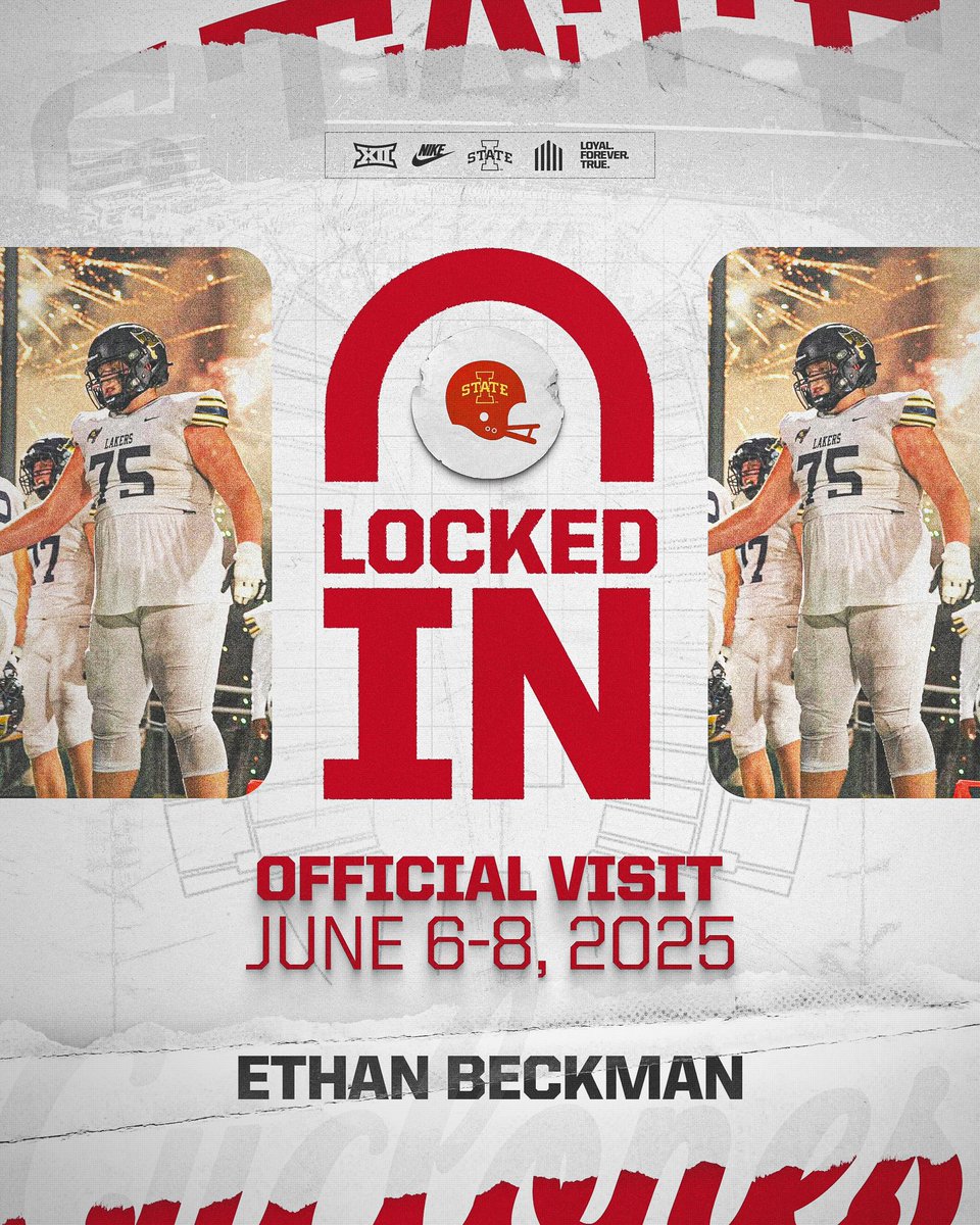 Ethan Beckman (@ethanbeckman15) on Twitter photo Super excited to be back home on June 6-8 for my official!!
<a href="/CoachJSB_74/">Jackson Scott-Brown</a> <a href="/RyanClanton/">Ryan Clanton</a> <a href="/ISUMattCampbell/">Matt Campbell</a> <a href="/CoachXQuig/">Xavier Quigley</a> <a href="/DerekHoodjer/">Derek Hoodjer</a> <a href="/CycloneFB/">Iowa State Football</a> <a href="/mrwabbe/">John Wabbe</a> <a href="/nick_grimme/">Nick Grimme</a> Super excited to be back home on June 6-8 for my official!!
<a href="/CoachJSB_74/">Jackson Scott-Brown</a> <a href="/RyanClanton/">Ryan Clanton</a> <a href="/ISUMattCampbell/">Matt Campbell</a> <a href="/CoachXQuig/">Xavier Quigley</a> <a href="/DerekHoodjer/">Derek Hoodjer</a> <a href="/CycloneFB/">Iowa State Football</a> <a href="/mrwabbe/">John Wabbe</a> <a href="/nick_grimme/">Nick Grimme</a>