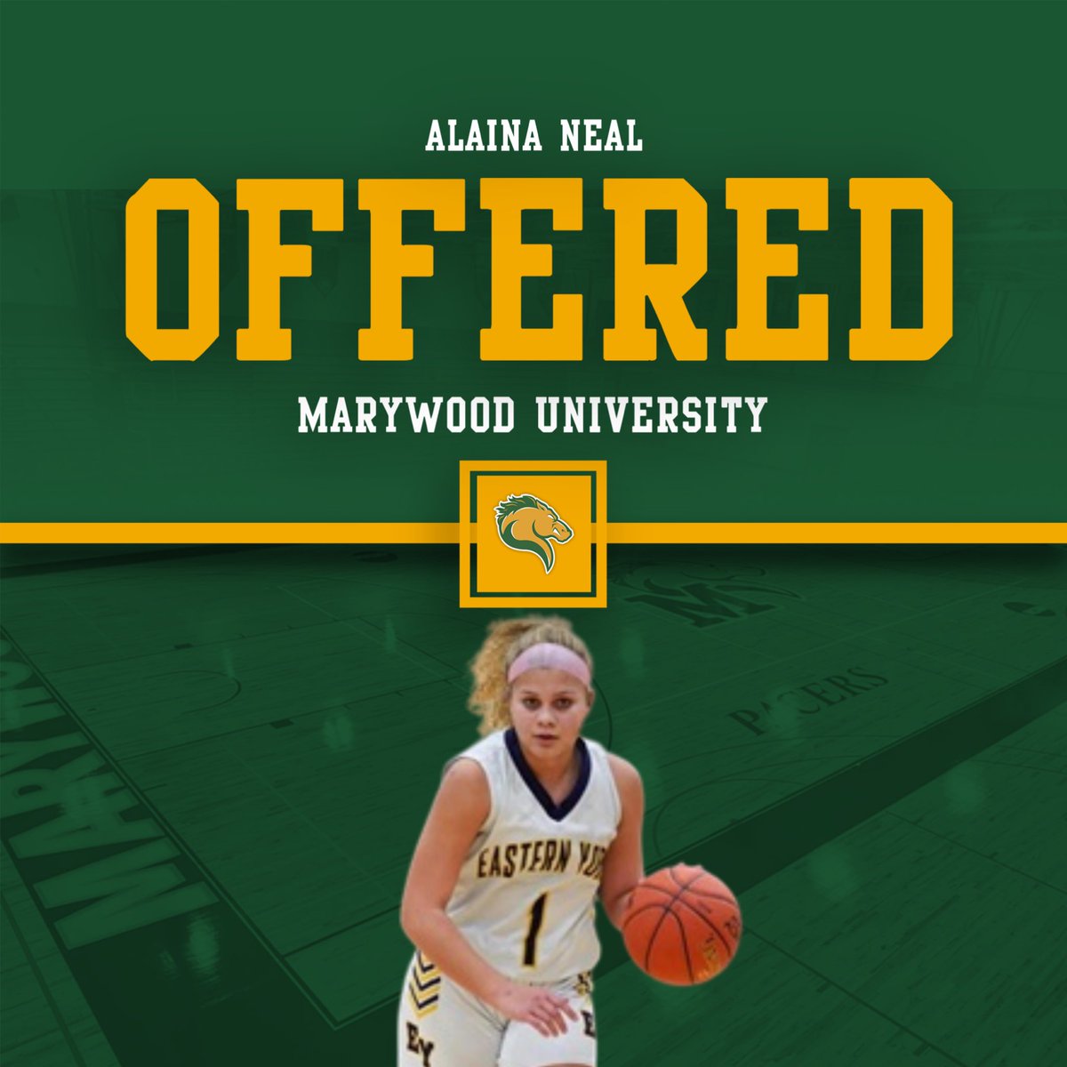 Congrats to our PG <a href="/Alaina_Neal1/">Alaina</a> on another one 🏀💙💛!