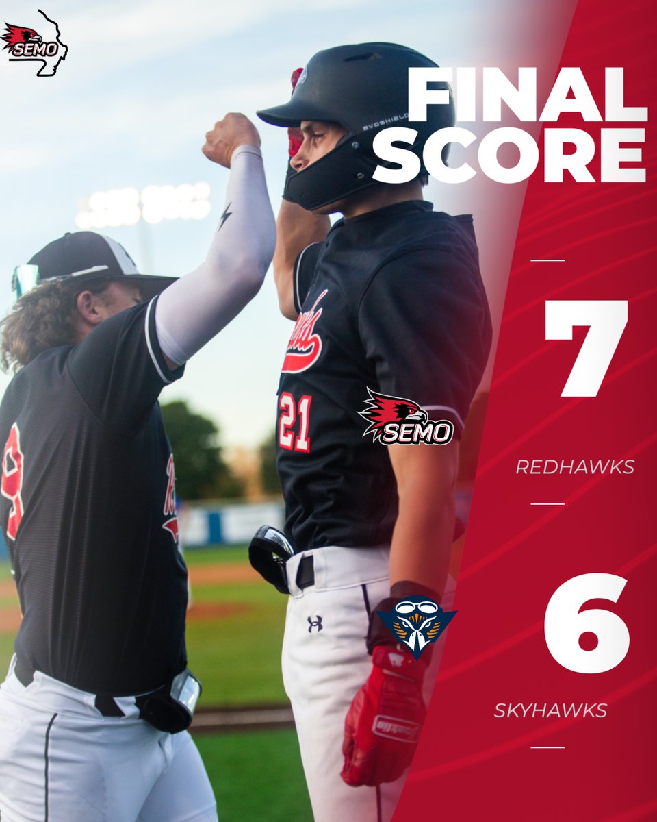 FINAL ‼️ 

The Redhawks salvage a game in the series with a 7-6 VICTORY over UT Martin in game two on Saturday afternoon 😎 👏 

Back home on Tuesday, March 25, to take on Middle Tennessee. First pitch slated for 4:00 p.m., CT. at Capaha Field. 

#FeelinRowdy x #NCAABaseball