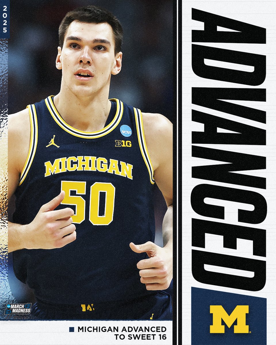 MarchMadnessMBB's tweet image. MICHIGAN ADVANCES TO THE SWEET 16 🔥

The Wolverines outlast (4) Texas A&amp;amp;M 91-79 in a BATTLE ⚔️ #MarchMadness