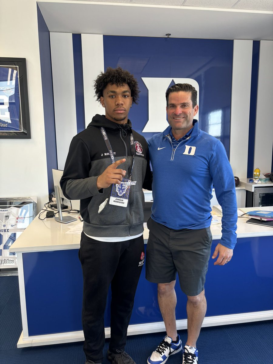 Jordan Rodriguez (@j0rdan732) on Twitter photo After a great conversation with Coach Diaz I am excited to announce I been offer a scholarship to THE DUKE UNIVERSITY! #bluedevils #agtg <a href="/TroyPelletier3/">TP3</a> <a href="/Myles_Harts/">Myles Hartsfield</a> <a href="/CoachBearfield/">Coach Bearfield</a> <a href="/CoachOFlaherty/">Ryan O'Flaherty</a> <a href="/CoachRichHansen/">Rich Hansen 🏴☠️</a> <a href="/CoachOFlaherty/">Ryan O'Flaherty</a> <a href="/SeanBarowski_/">Sean Barowski Jr</a> @coach_mannydiaz <a href="/CoachPatke/">Jonathan Patke</a> After a great conversation with Coach Diaz I am excited to announce I been offer a scholarship to THE DUKE UNIVERSITY! #bluedevils #agtg <a href="/TroyPelletier3/">TP3</a> <a href="/Myles_Harts/">Myles Hartsfield</a> <a href="/CoachBearfield/">Coach Bearfield</a> <a href="/CoachOFlaherty/">Ryan O'Flaherty</a> <a href="/CoachRichHansen/">Rich Hansen 🏴☠️</a> <a href="/CoachOFlaherty/">Ryan O'Flaherty</a> <a href="/SeanBarowski_/">Sean Barowski Jr</a> @coach_mannydiaz <a href="/CoachPatke/">Jonathan Patke</a>