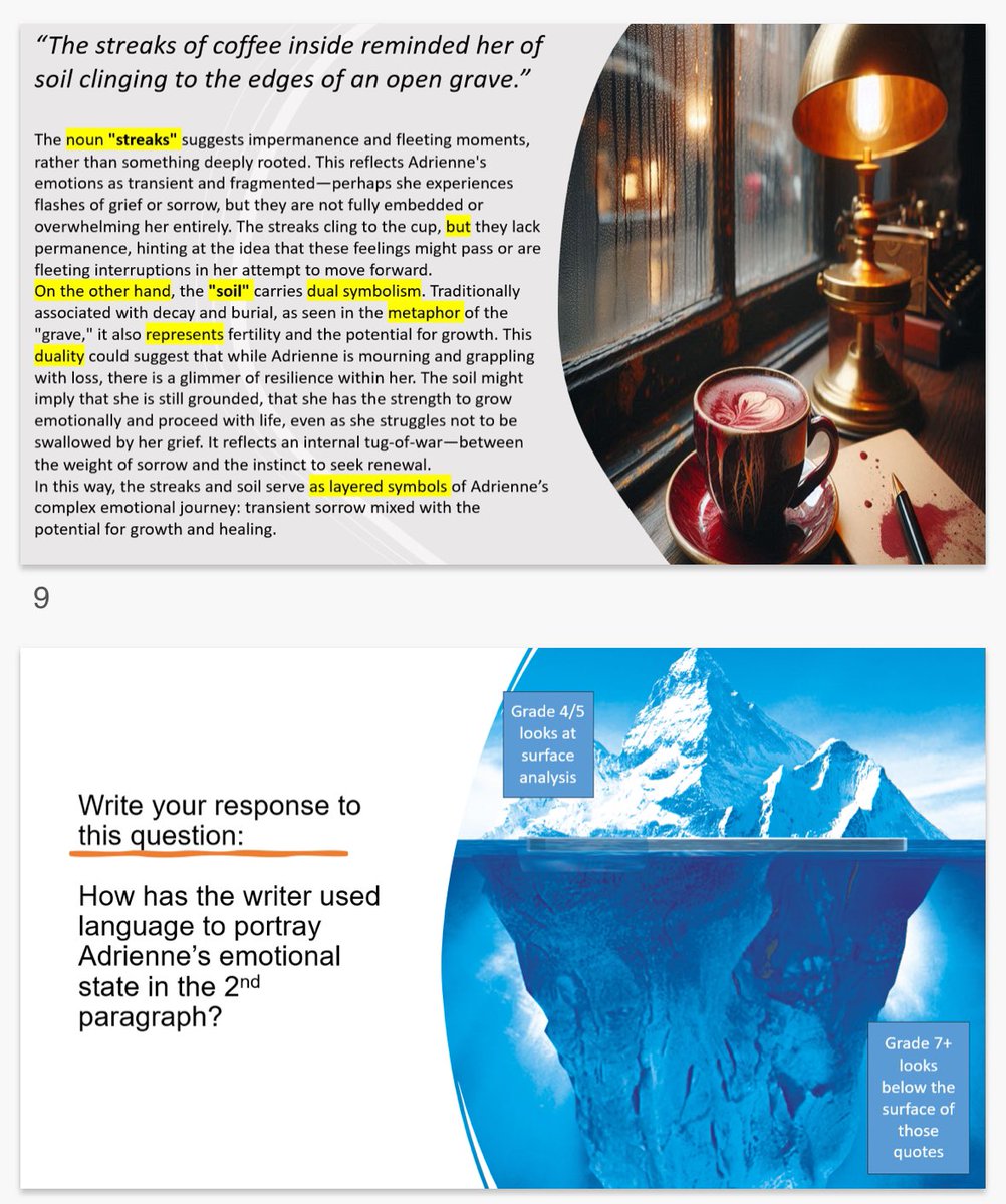 MollattMrs's tweet photo. Looking at another extract this week and focusing on Language Paper 2,Q3. Always looking for those deeper meanings and however links! https://t.co/CmhpBorI3c