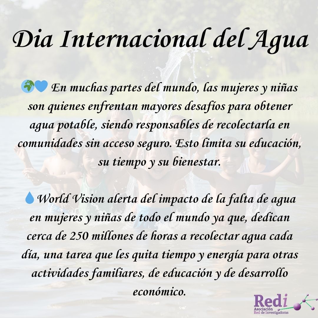 Asociación Red de Investigadoras (@redinvestchile) on Twitter photo 💙 Hoy, en el Día Internacional del Agua, recordemos q el derecho al agua también es tema de igualdad de género. ¡Sigamos trabajando por un futuro donde todas las personas tengan acceso seguro a este recurso vital!
#DíaDelAgua #AguaParaTodxs
<a href="/min_ciencia/">Ministerio de Ciencia</a>
<a href="/MinMujeryEG/">Ministerio de la Mujer y la Equidad de Género</a>
<a href="/MMAChile/">Ministerio del Medio Ambiente</a> 💙 Hoy, en el Día Internacional del Agua, recordemos q el derecho al agua también es tema de igualdad de género. ¡Sigamos trabajando por un futuro donde todas las personas tengan acceso seguro a este recurso vital!
#DíaDelAgua #AguaParaTodxs
<a href="/min_ciencia/">Ministerio de Ciencia</a>
<a href="/MinMujeryEG/">Ministerio de la Mujer y la Equidad de Género</a>
<a href="/MMAChile/">Ministerio del Medio Ambiente</a>