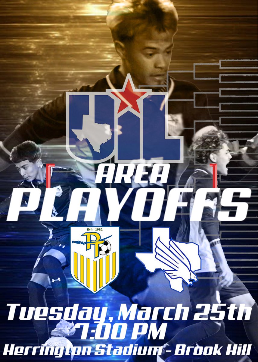 Round 2 - Area Championship
Pine Tree vs Lindale
Tuesday, March 25th
7:00 p.m
Herrington Stadium-Brook Hill in Bullard, Tx

Pine Tree will be the HOME team.

We will post ticket and stadium information very soon. Hope to see you all there!!

#WeAreOne