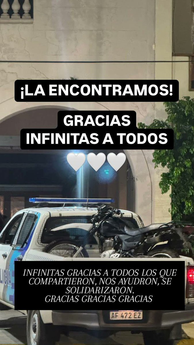 REALMENTE, GRACIAS. LA MOVIDA DEL PUEBLO FUE TAN GRANDE QUE LA ENCONTRAMOS.