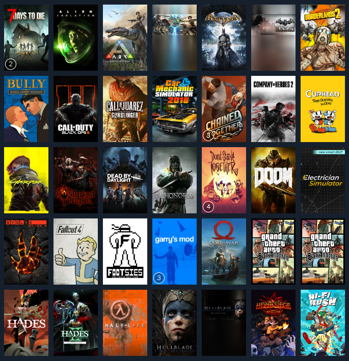 capmerels's tweet photo. Olá pessoal. To procurando alguém pra completar a última vaguinha na família steam. Esses todos os jogos compartilhados que temos na biblioteca. Quem quiser fazer parte manda o "currículo" na dm👍 https://t.co/Q5GWt8qxY8