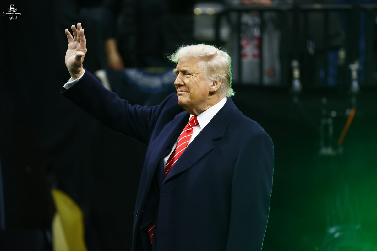 NCAA Wrestling (@ncaawrestling) on Twitter photo Crowning national champions tonight — President <a href="/realDonaldTrump/">Donald J. Trump</a> is here taking it all in. 🇺🇸
#NCAAWrestling Crowning national champions tonight — President <a href="/realDonaldTrump/">Donald J. Trump</a> is here taking it all in. 🇺🇸
#NCAAWrestling