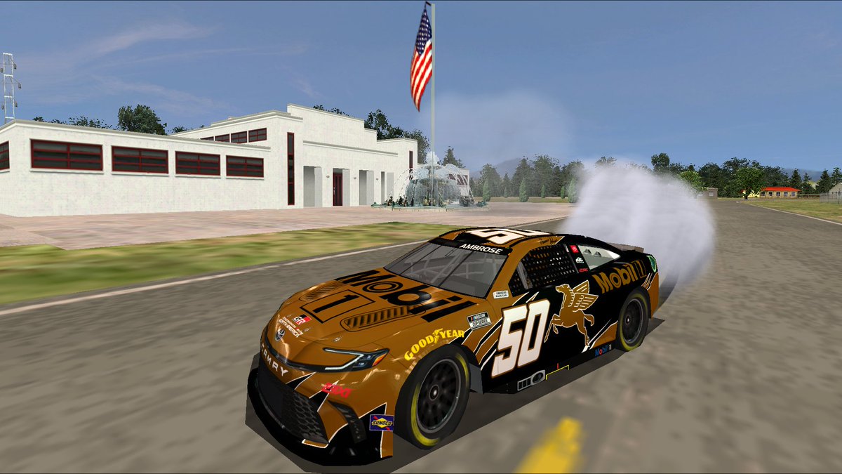 CR48Designs's tweet photo. Here's an updated 2025 version for Marcos Ambrose with the number 67 with blue replacing the gold.
Both the 50 and 67 cars are available for download on stunodracing and armory digital resources.
#nr2003 https://t.co/nZz2RfLQ5l