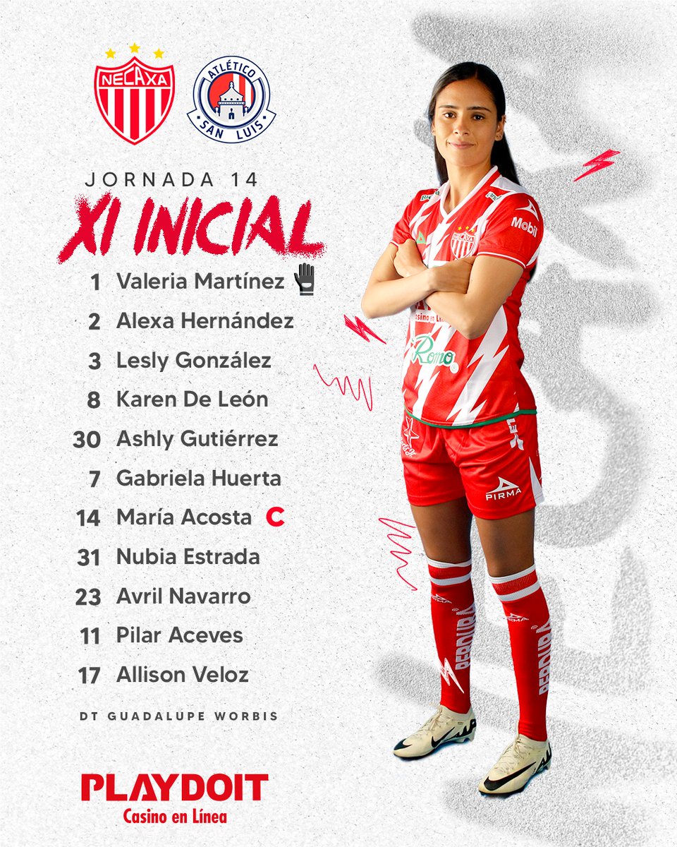 Te compartimos nuestro XI inicial para el #NECvsASL:

#FuerzaCentellas ⚡