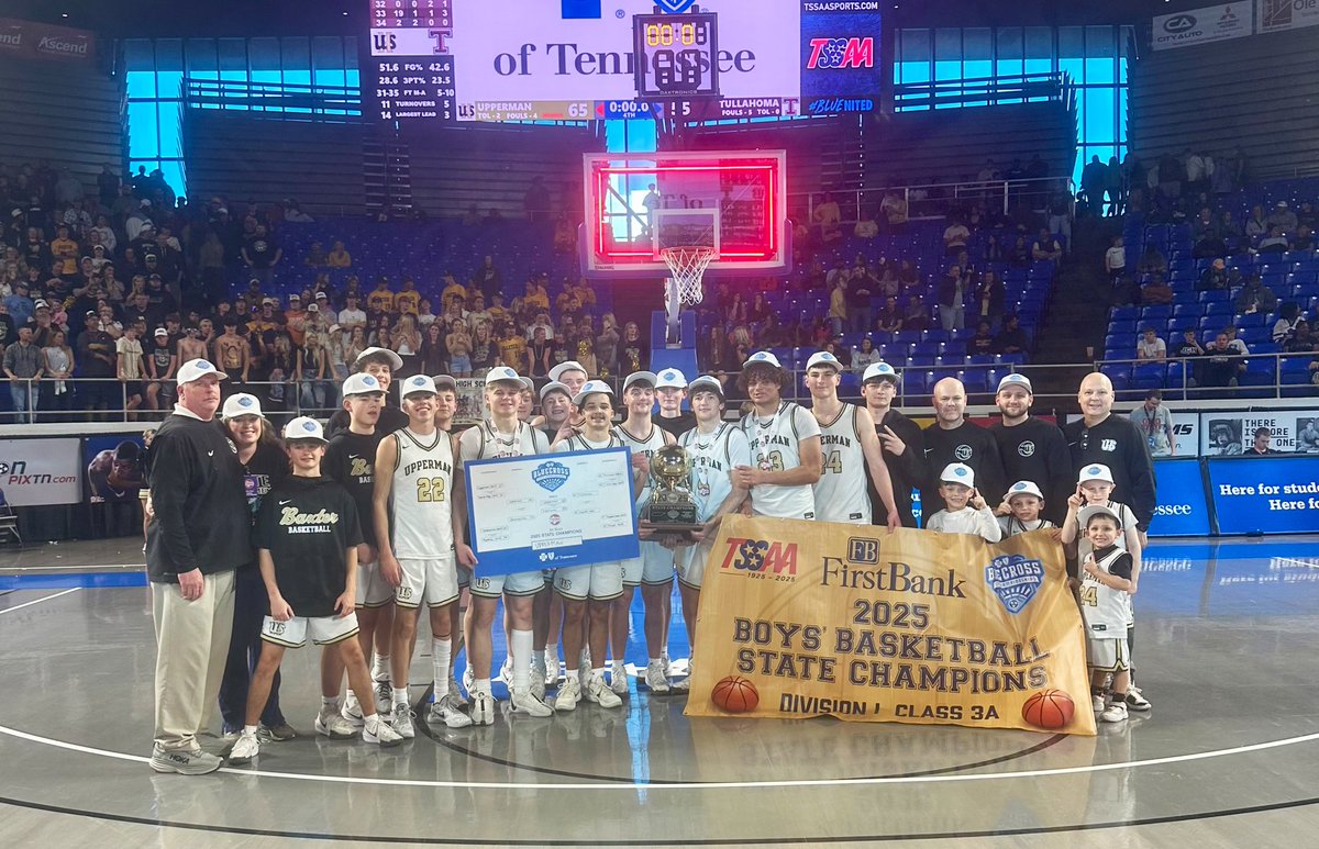 uppermanhoops's tweet image. The Gold Ball is coming home to BAXTER! Your Upperman Bees are STATE CHAMPIONS!! #GOLDSTATEOFMIND 🏆
