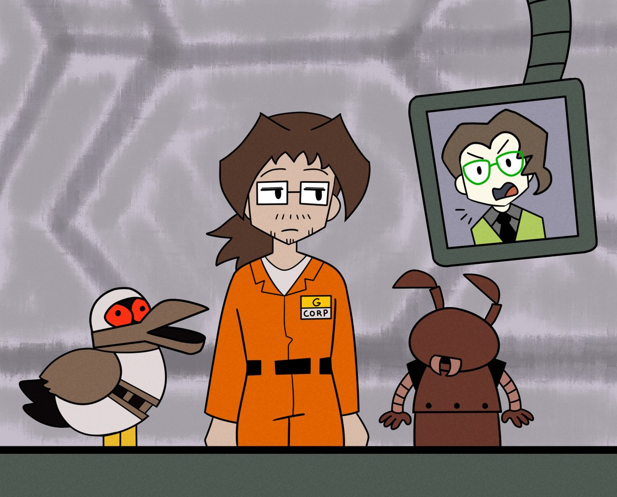 luckynumbersLCB's tweet image. AU where Hermann makes Gregor watch bad movies instead of turning him into a bug #Limbus_Company #MST3K