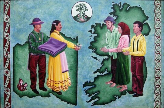 On this day 1847, worst year of An Gorta Mór, Indians of Choctaw nation took up a collection.

Raising $170 for Irish relief, huge sum at the time worth thousands today.

Irish people never forgot and in 2020 donated €2.5million to a Native American tribe devastated by Covid.